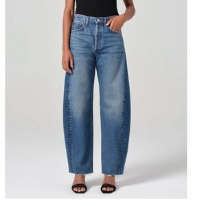 AGOLDE LUNA HIGH RISE PIECED TAPER JEANS IN SPLIT